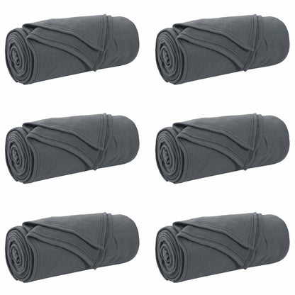 Kleden 6 stuks Donkergrijs 170 x 130 cm Fleece