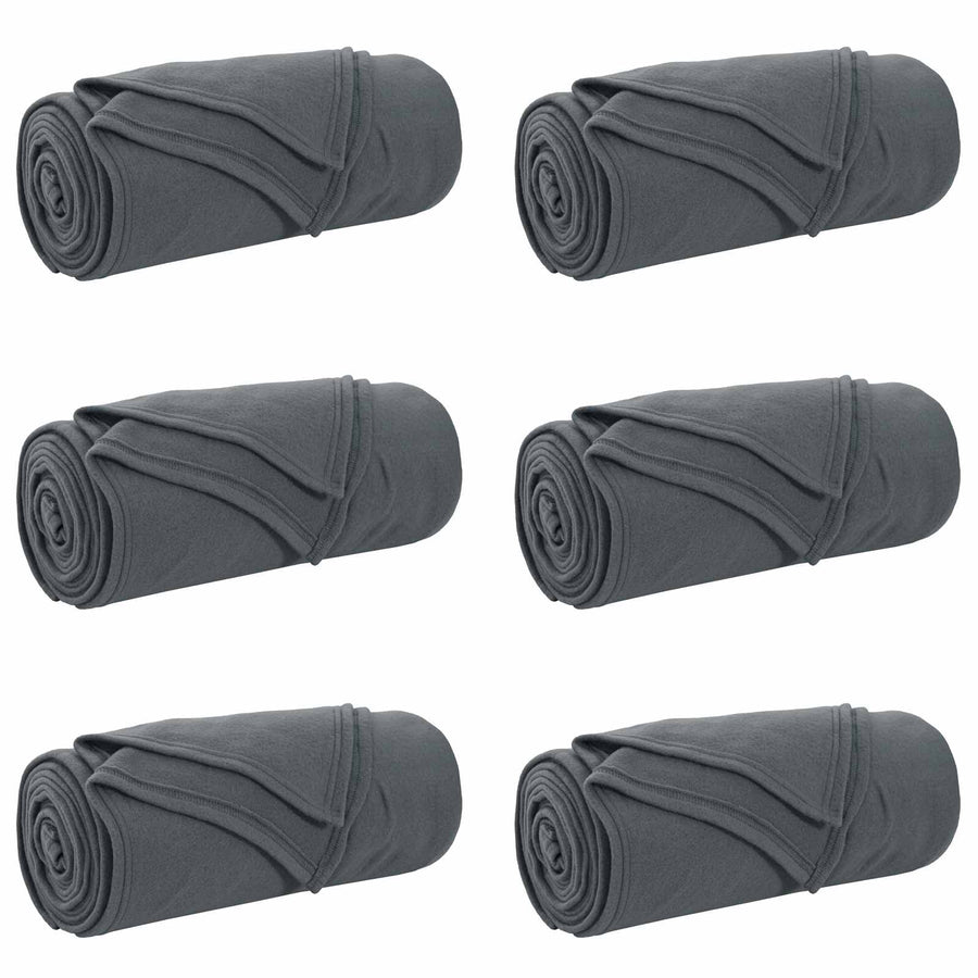 Kleden 6 stuks Donkergrijs 170 x 130 cm Fleece