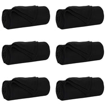 Kleden 6 stuks Zwart 170 x 130 cm Fleece