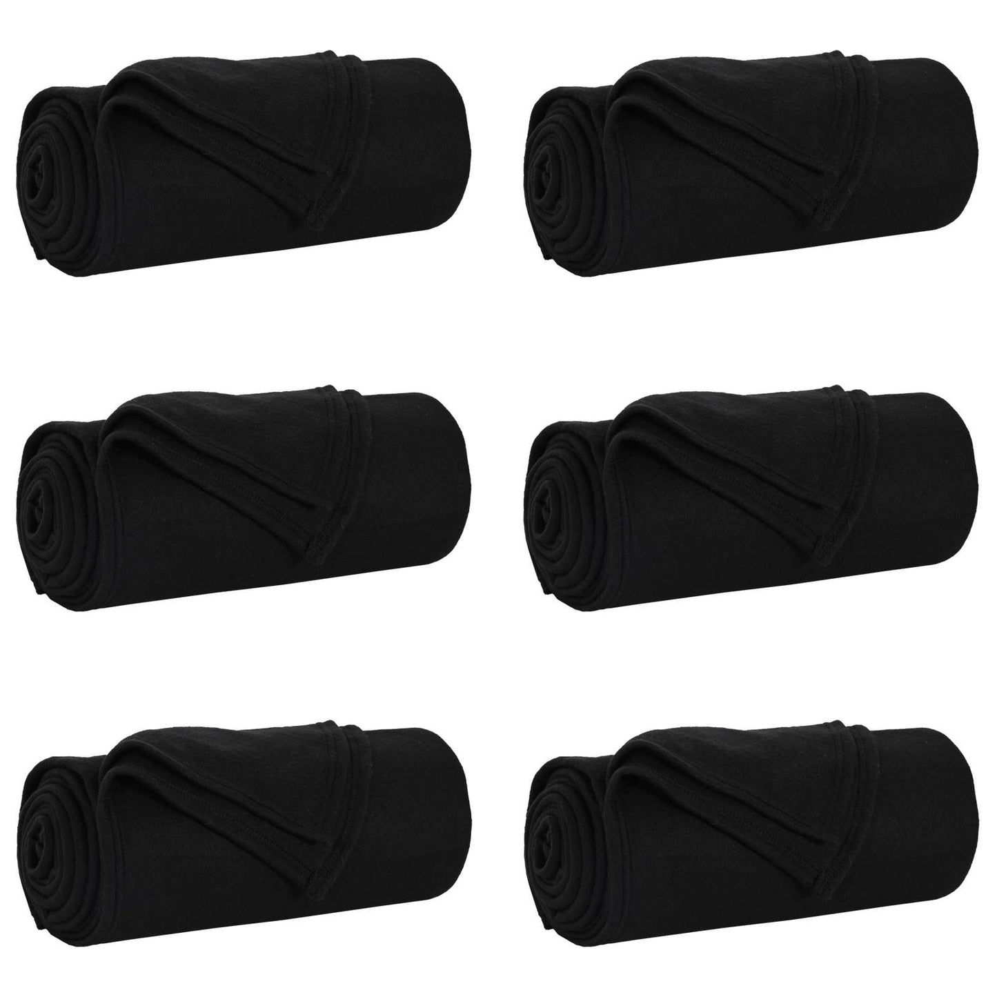 Kleden 6 stuks Zwart 200 x 150 cm Fleece