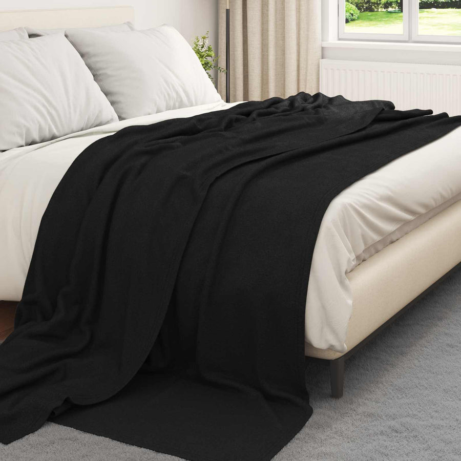 Kleden 6 pcs Zwart 240 x 220 cm Fleece