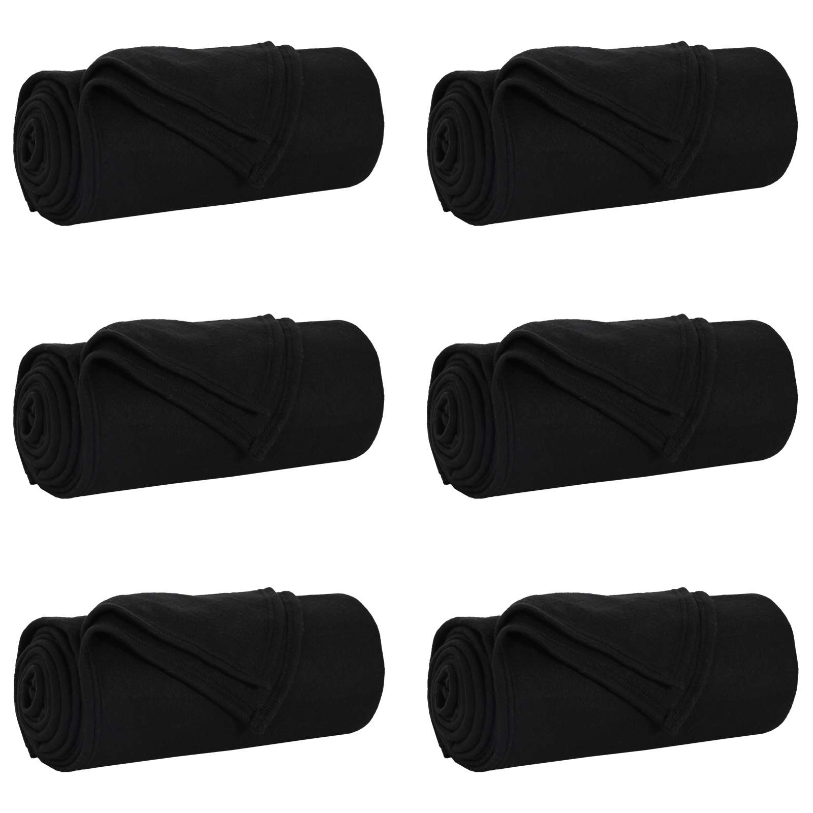 Kleden 6 pcs Zwart 240 x 220 cm Fleece