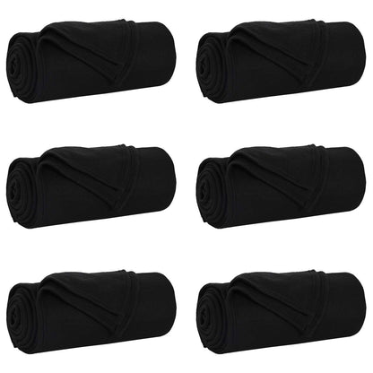 Kleden 6 pcs Zwart 240 x 220 cm Fleece