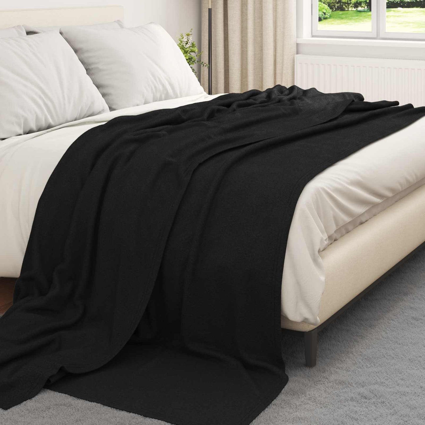Kleden 6 stuks Zwart 270 x 240 cm Fleece