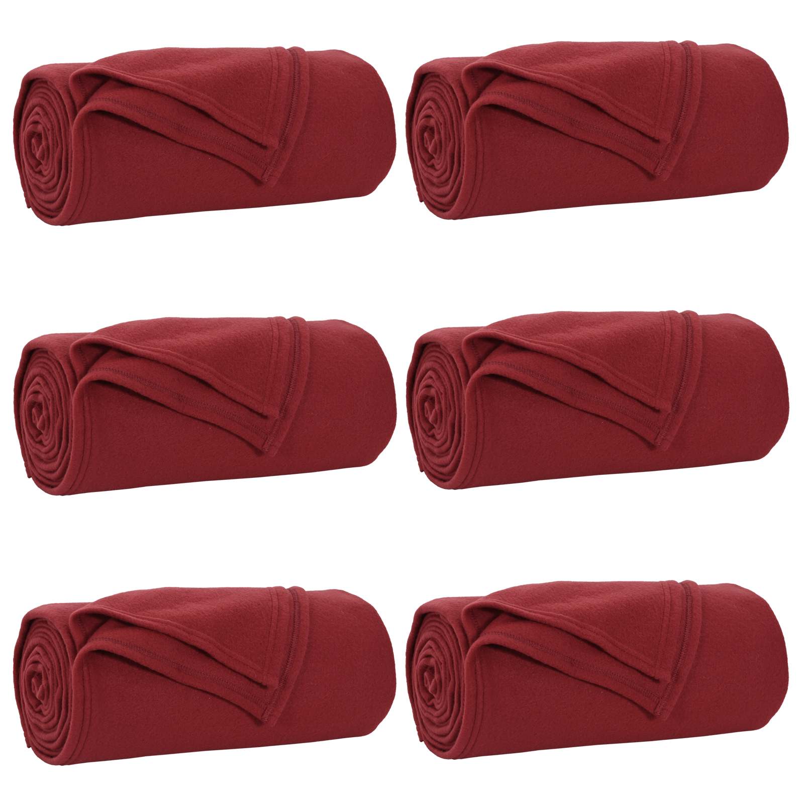 Kleden 6 stuks Bordeaux Rood 240 x 220 cm Fleece