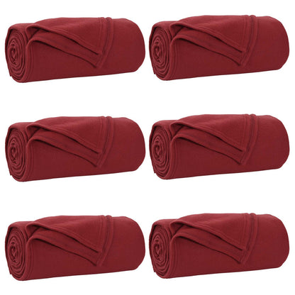 Kleden 6 stuks Bordeaux Rood 240 x 220 cm Fleece