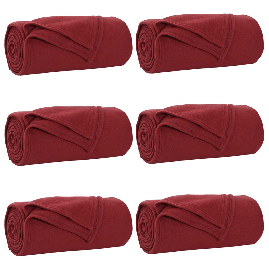 Kleden 6 stuks Bordeaux Rood 270 x 240 cm Fleece