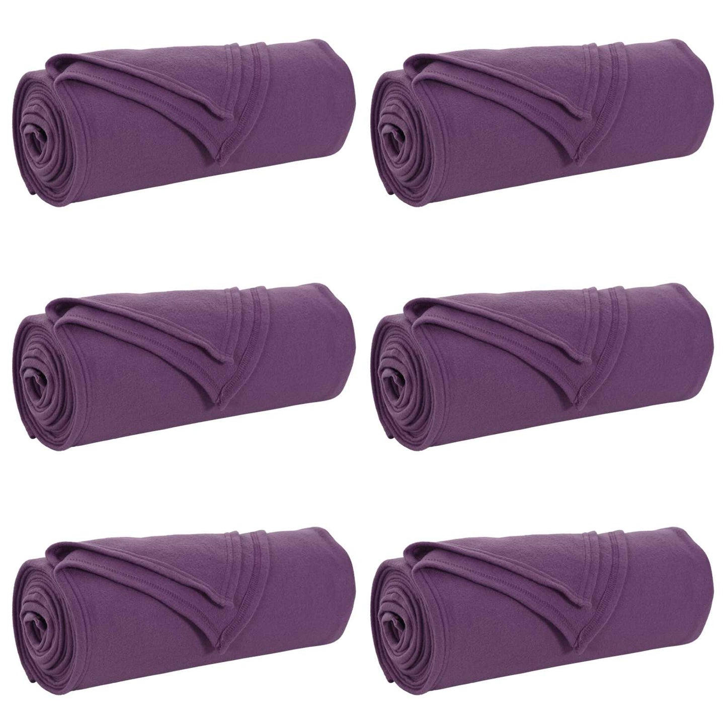 Kleden 6 stuks Paars 200 x 150 cm Fleece
