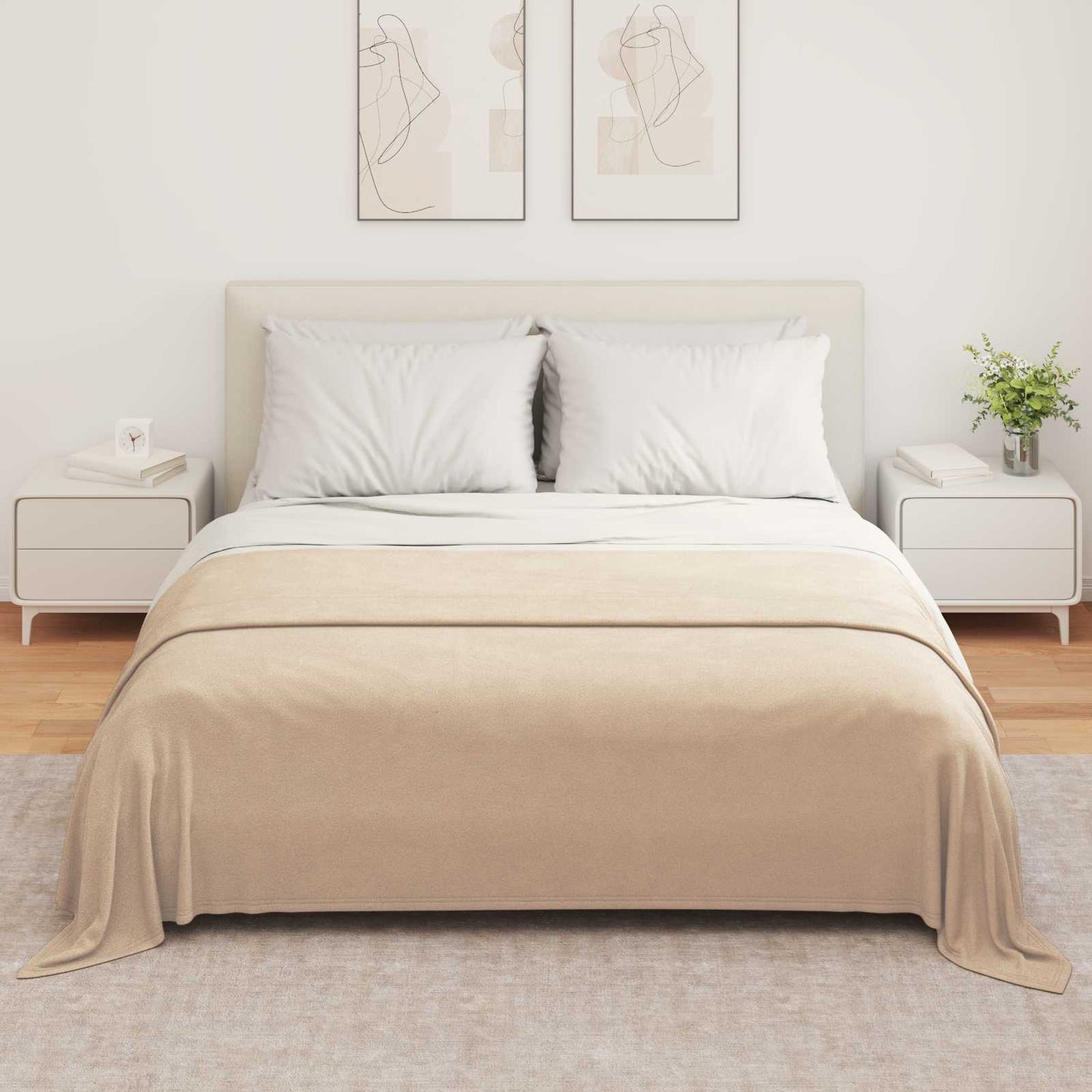 Kleden 6 stuks Kameel 280 x 210 cm Fleece