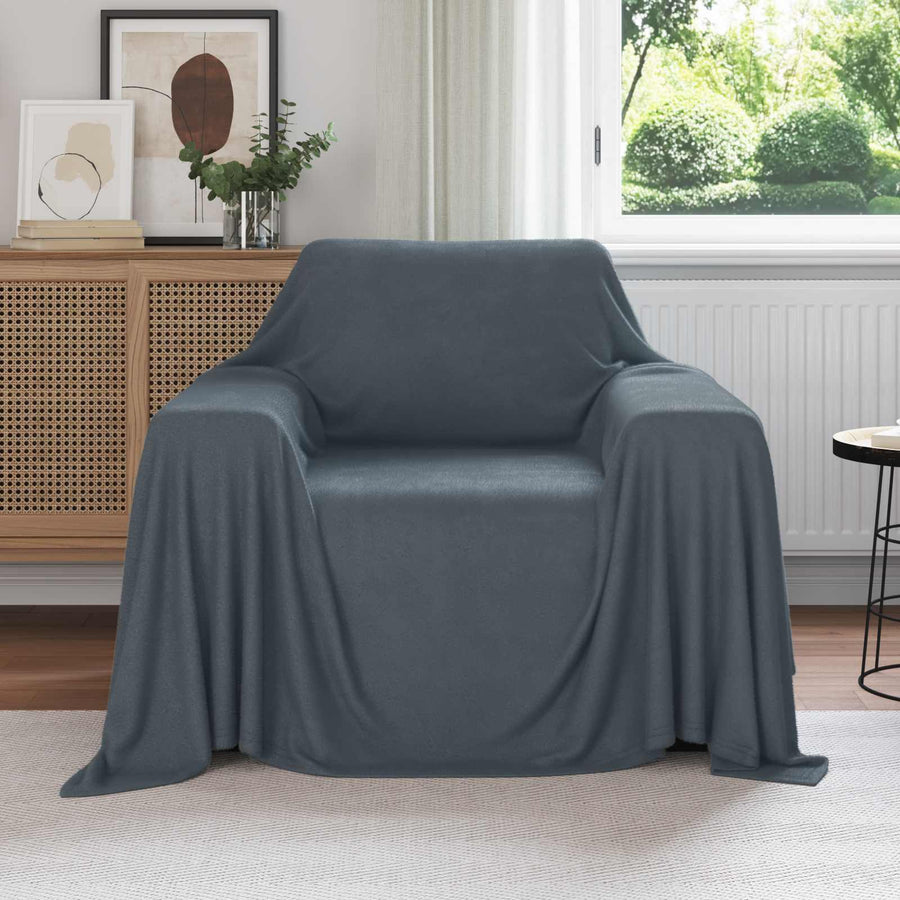 Kleden 6 stuks Donkergrijs 210 x 140 cm Fleece
