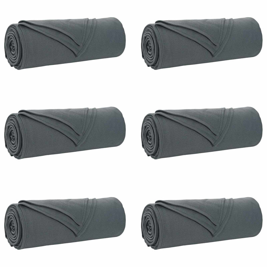 Kleden 6 stuks Donkergrijs 210 x 140 cm Fleece