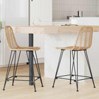 Bar Stool 2 pcs Natural 44.5 x 54.5 x 97.5 cm Rattan and Iron