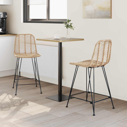 Barkruk 2 pcs Naturel 44,5 x 54,5 x 97,5 cm Riet en IJzer