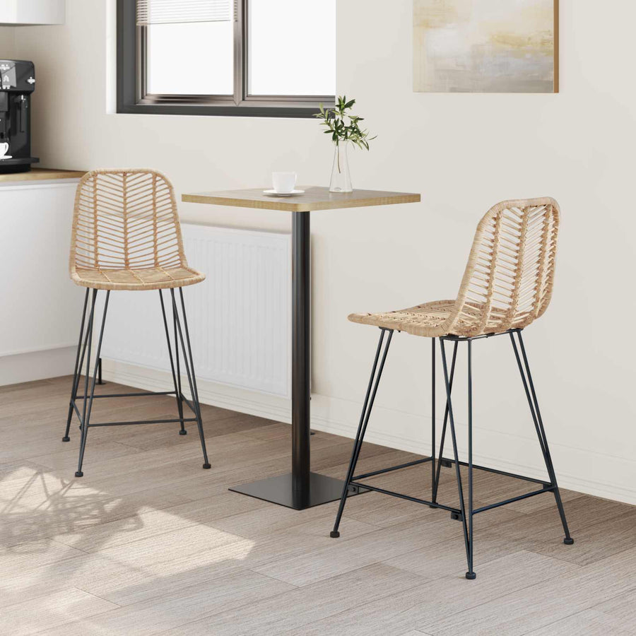 Barkruk 2 pcs Naturel 44,5 x 54,5 x 97,5 cm Riet en IJzer