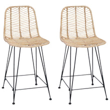 Barkruk 2 pcs Naturel 44,5 x 54,5 x 97,5 cm Riet en IJzer