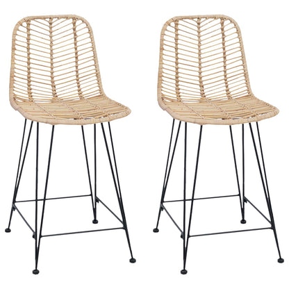 Barkruk 2 pcs Naturel 44,5 x 54,5 x 97,5 cm Riet en IJzer