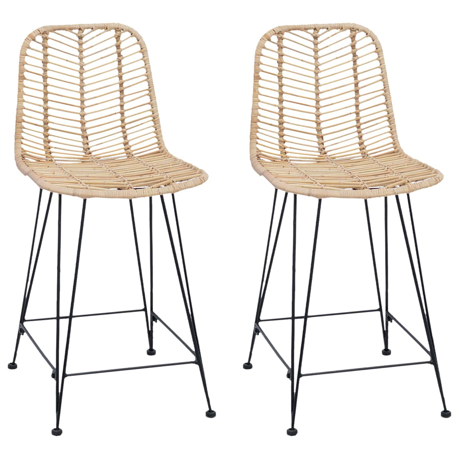 Barkruk 2 pcs Naturel 44,5 x 54,5 x 97,5 cm Riet en IJzer