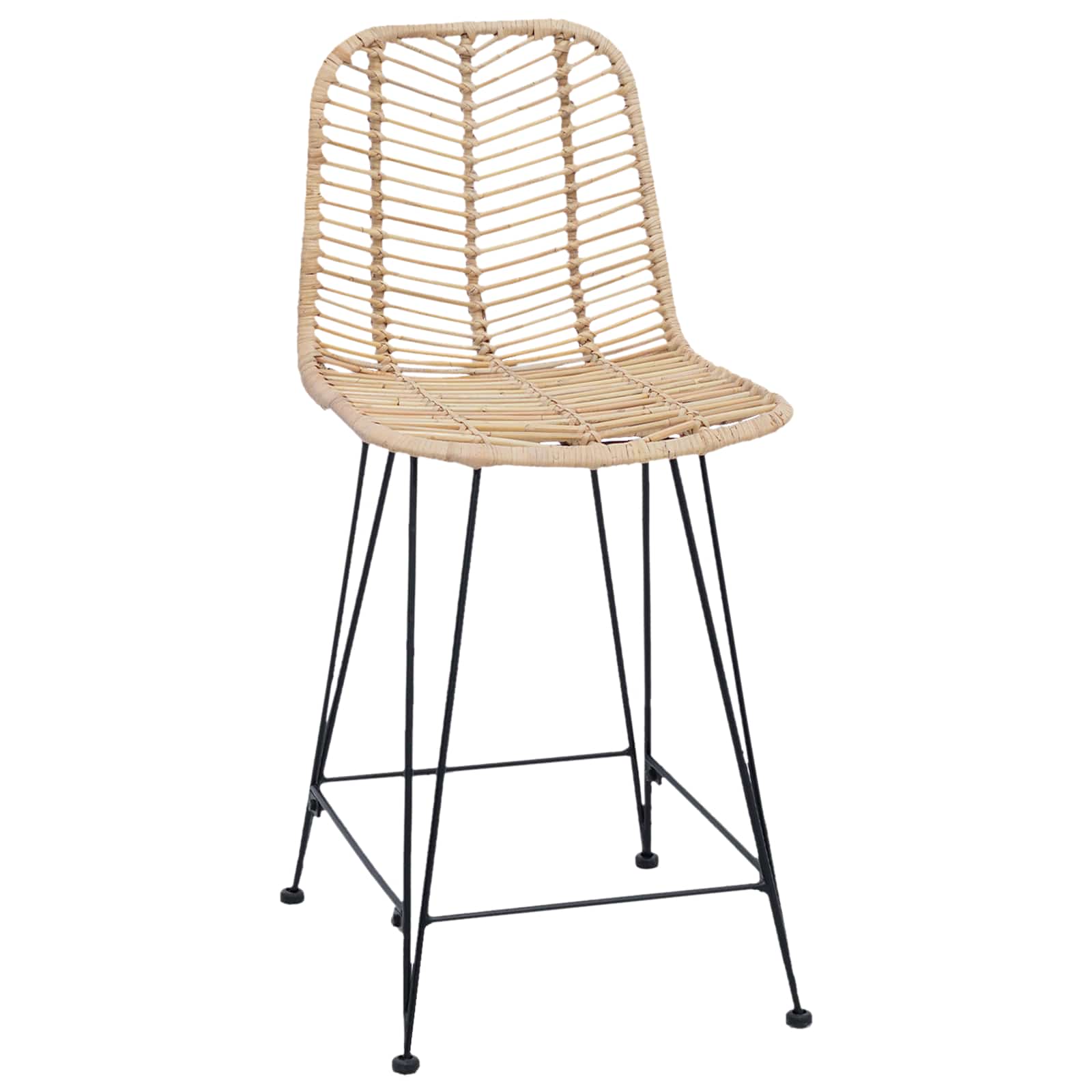 Barkruk 2 pcs Naturel 44,5 x 54,5 x 97,5 cm Riet en IJzer