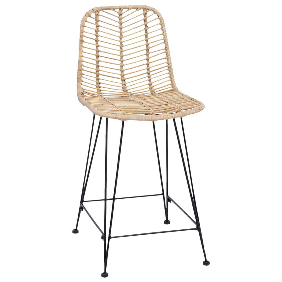 Barkruk 2 pcs Naturel 44,5 x 54,5 x 97,5 cm Riet en IJzer