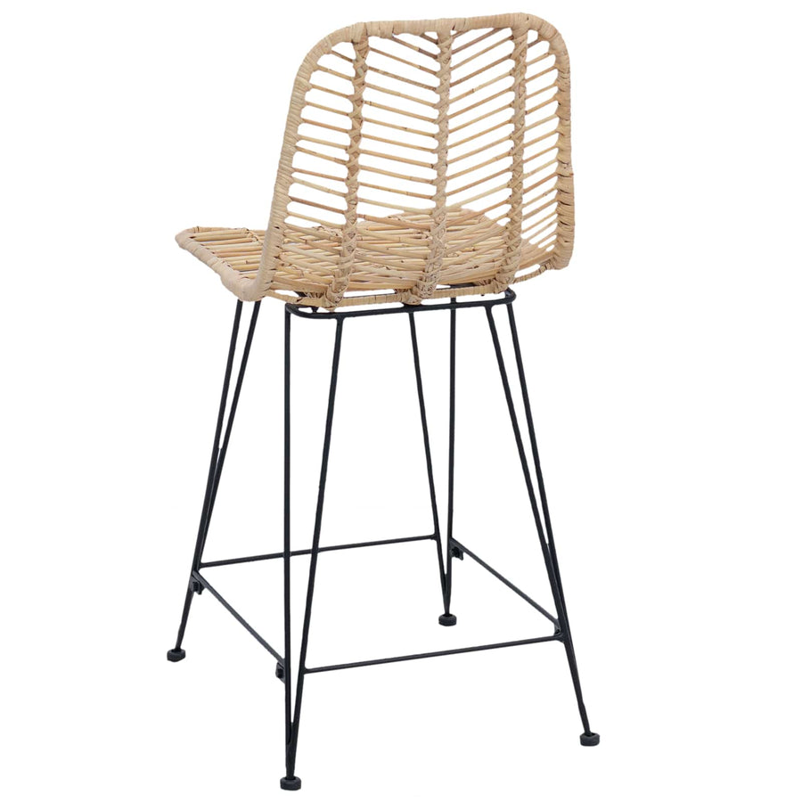 Barkruk 2 pcs Naturel 44,5 x 54,5 x 97,5 cm Riet en IJzer