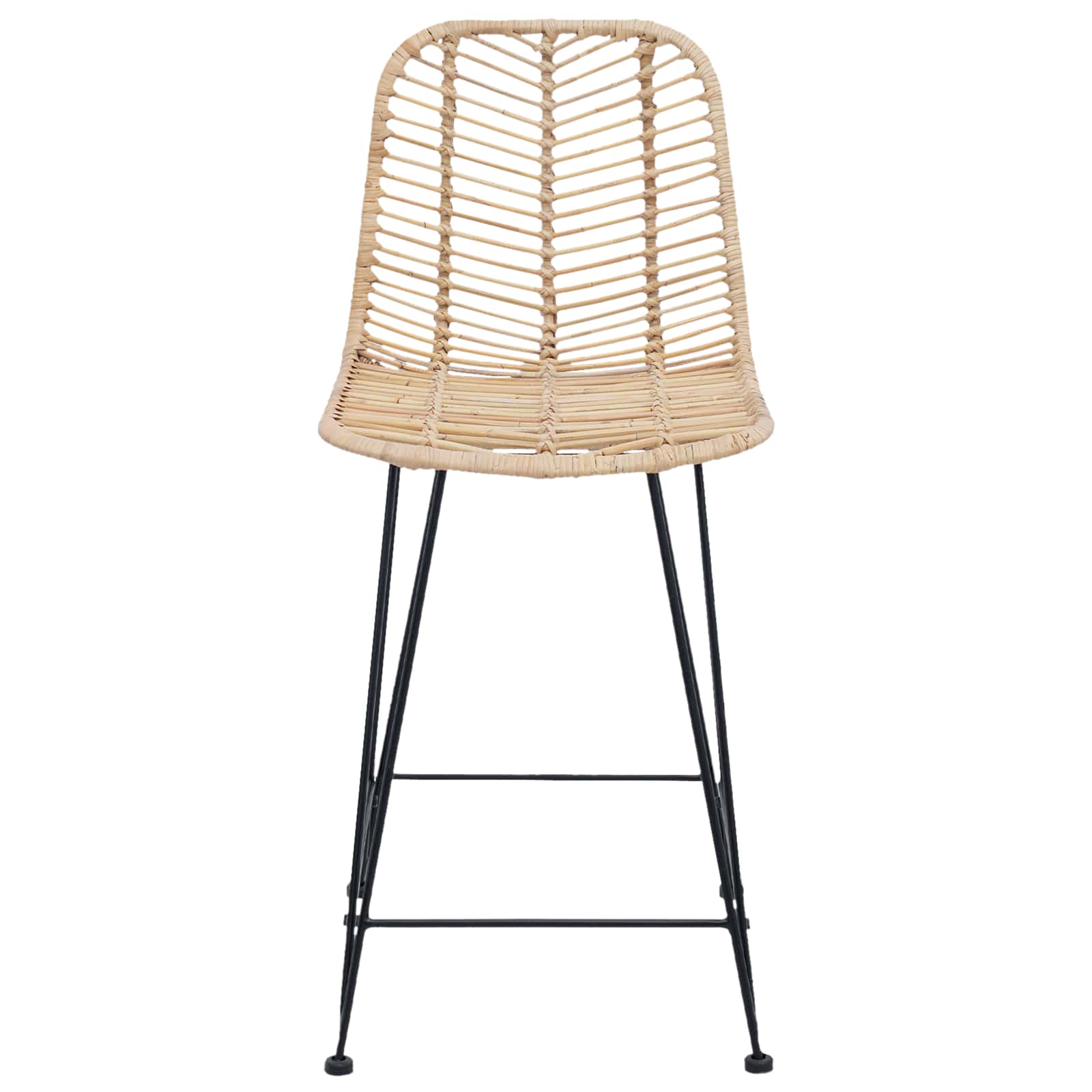 Barkruk 2 pcs Naturel 44,5 x 54,5 x 97,5 cm Riet en IJzer