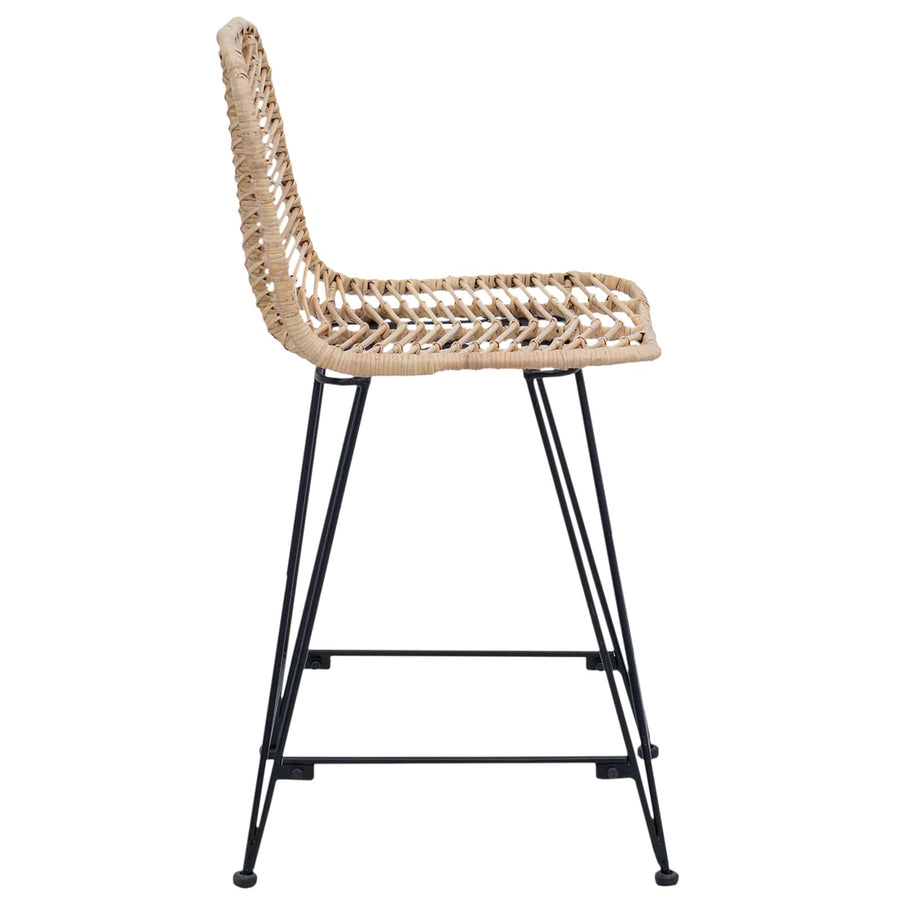 Barkruk 2 pcs Naturel 44,5 x 54,5 x 97,5 cm Riet en IJzer