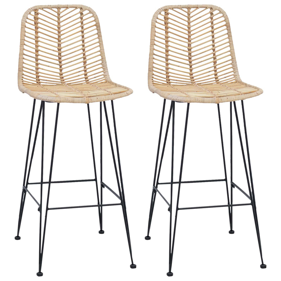 Barkruk 2 pcs Naturel 44,5 x 53 x 111 cm Riet en IJzer