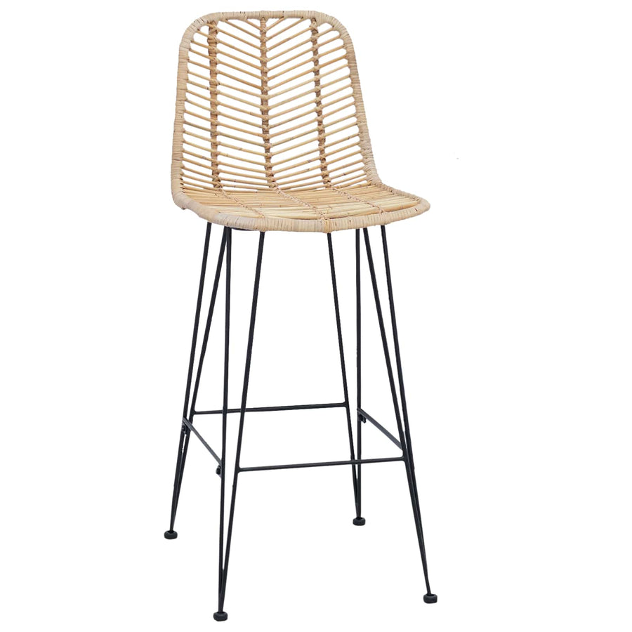 Barkruk 2 pcs Naturel 44,5 x 53 x 111 cm Riet en IJzer