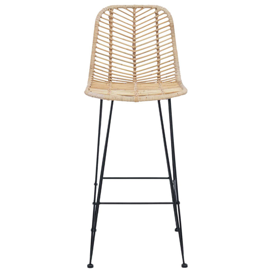 Barkruk 2 pcs Naturel 44,5 x 53 x 111 cm Riet en IJzer