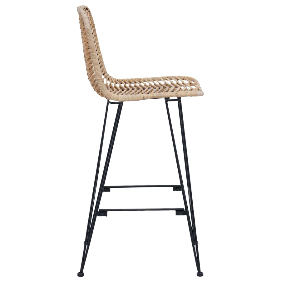 Barkruk 2 pcs Naturel 44,5 x 53 x 111 cm Riet en IJzer