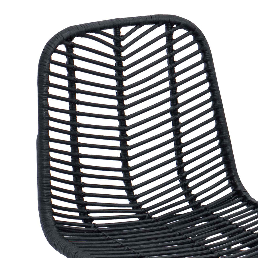 Barkruk 2 pcs Zwart 44,5 x 54,5 x 97,5 cm Riet en IJzer