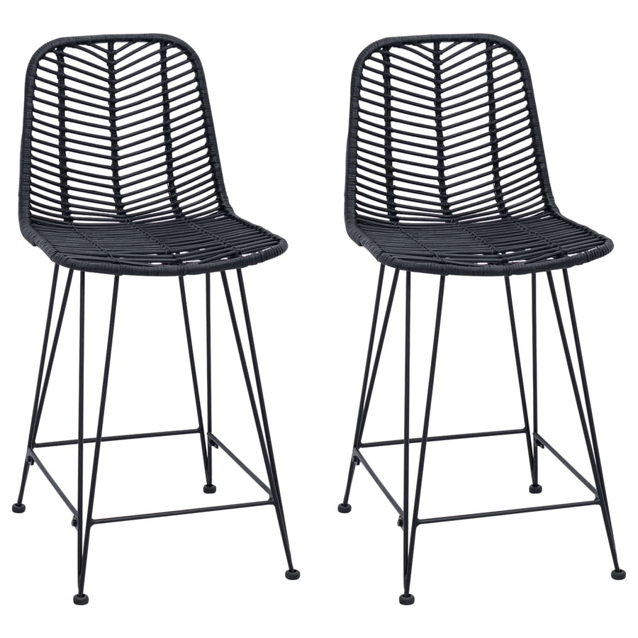Barkruk 2 pcs Zwart 44,5 x 54,5 x 97,5 cm Riet en IJzer