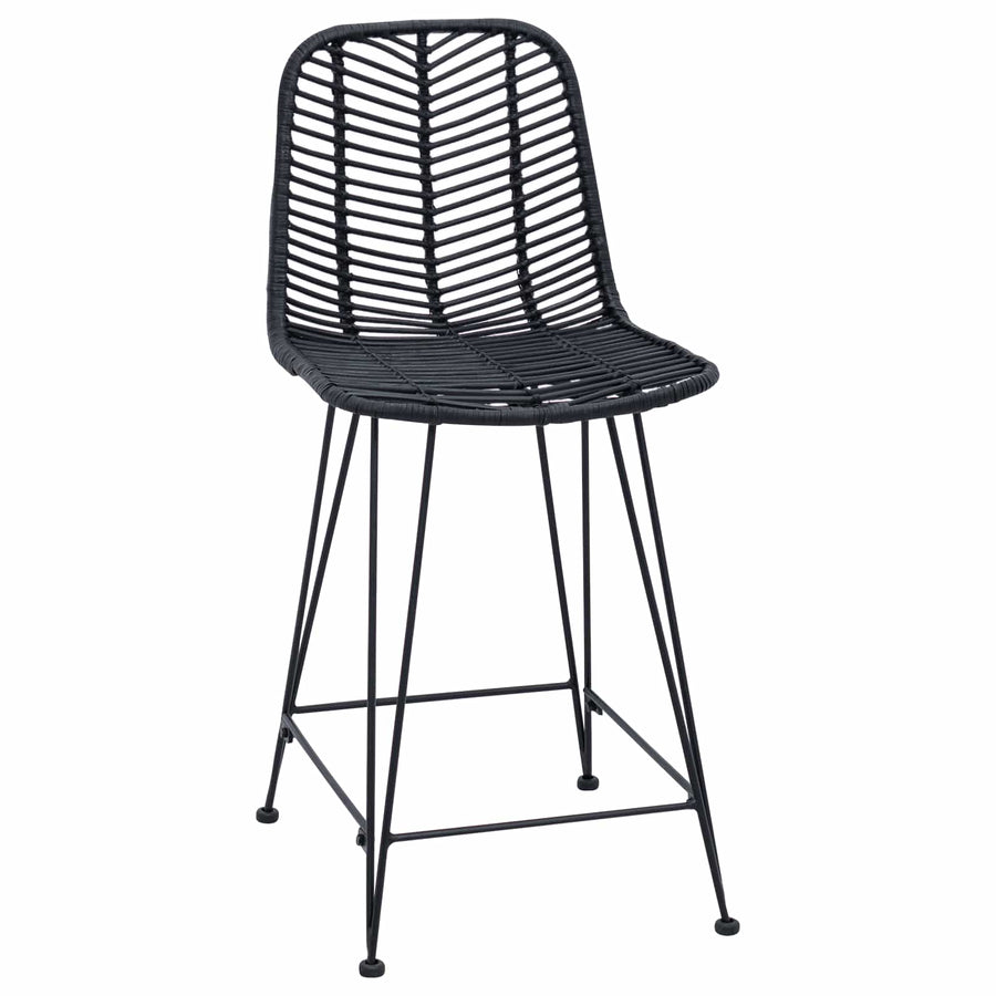 Barkruk 2 pcs Zwart 44,5 x 54,5 x 97,5 cm Riet en IJzer