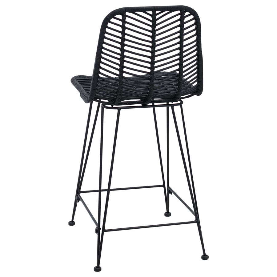 Barkruk 2 pcs Zwart 44,5 x 54,5 x 97,5 cm Riet en IJzer