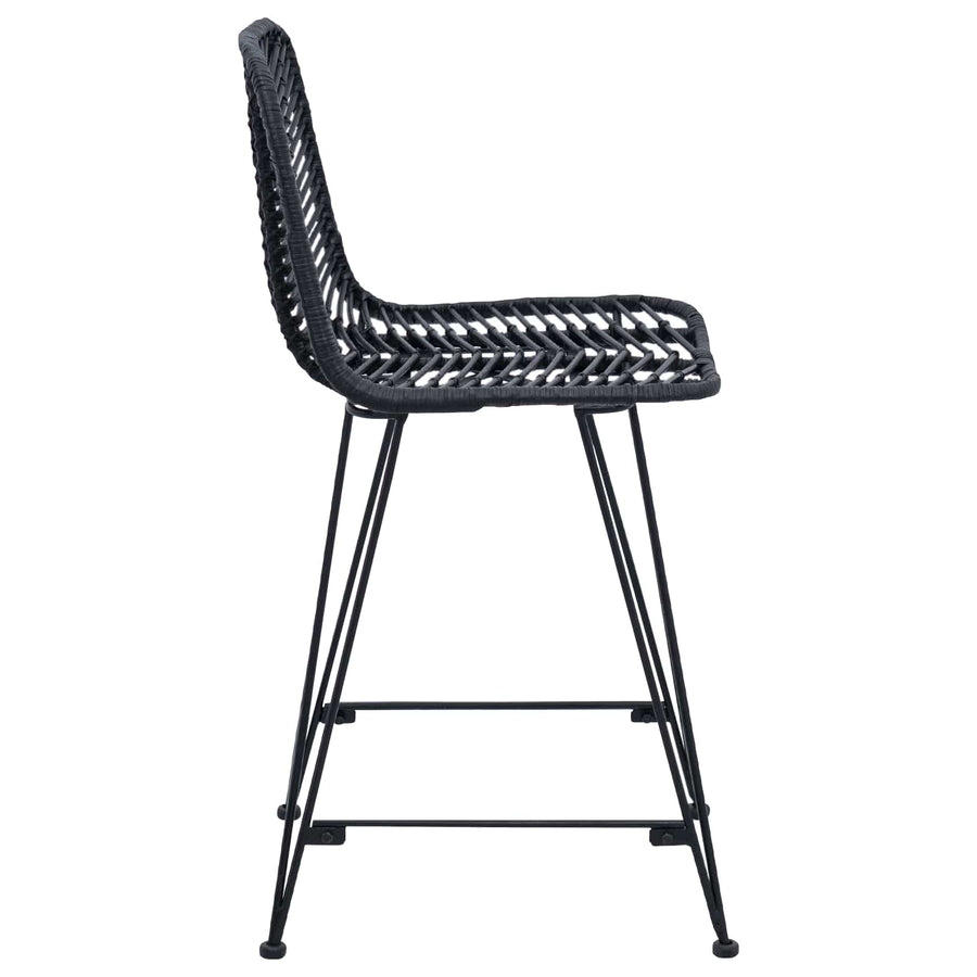 Barkruk 2 pcs Zwart 44,5 x 54,5 x 97,5 cm Riet en IJzer