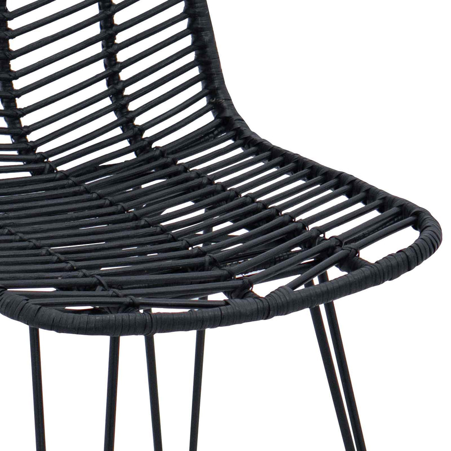 Barkruk 2 pcs Zwart 44,5 x 53 x 111 cm Riet en IJzer