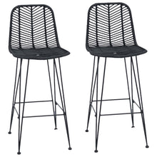 Barkruk 2 pcs Zwart 44,5 x 53 x 111 cm Riet en IJzer