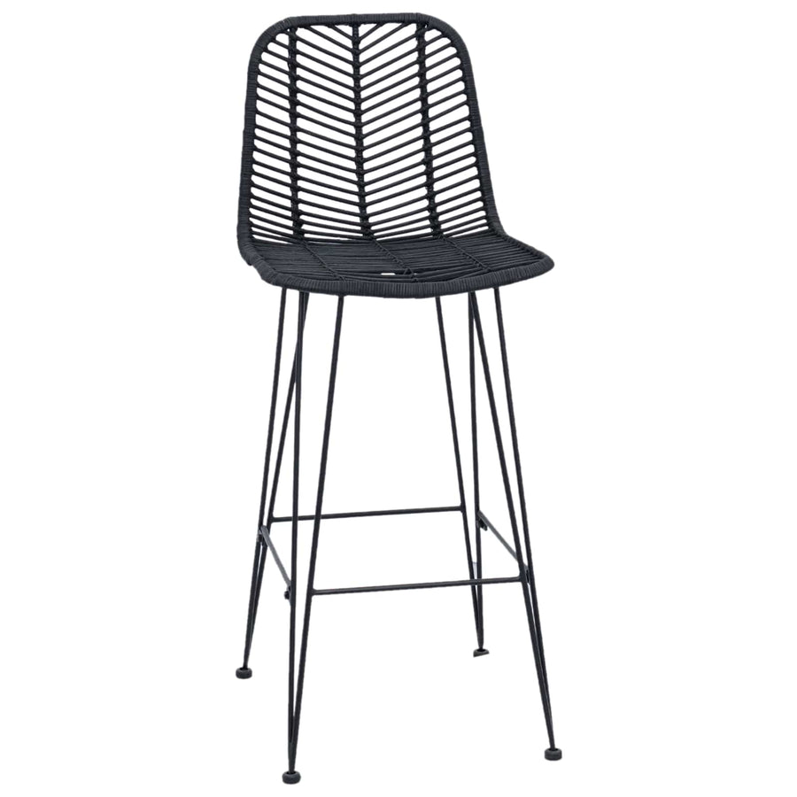 Barkruk 2 pcs Zwart 44,5 x 53 x 111 cm Riet en IJzer