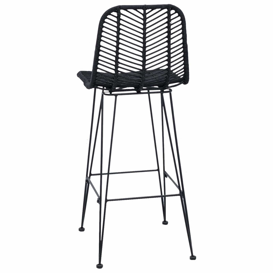 Barkruk 2 pcs Zwart 44,5 x 53 x 111 cm Riet en IJzer