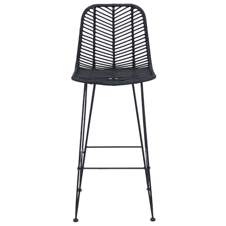 Barkruk 2 pcs Zwart 44,5 x 53 x 111 cm Riet en IJzer