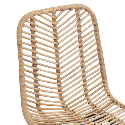 Eetkamerstoel 2 pcs Naturel 44,5 x 55 x 85 cm Riet en IJzer