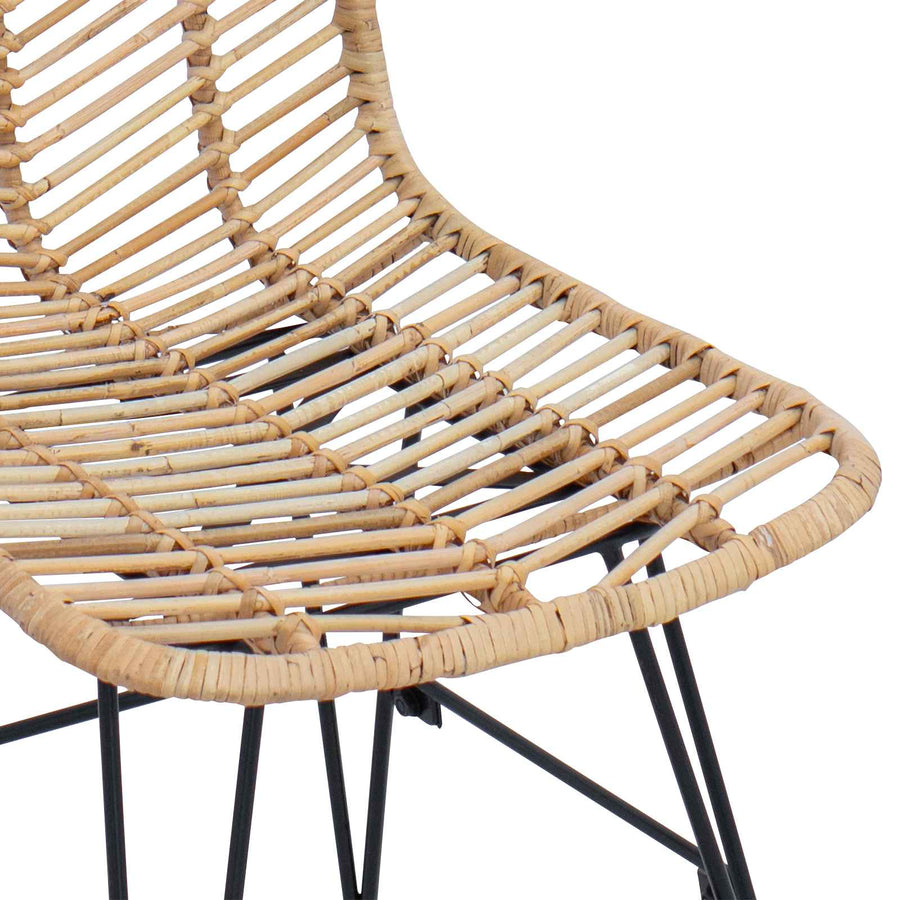 Eetkamerstoel 2 pcs Naturel 44,5 x 55 x 85 cm Riet en IJzer