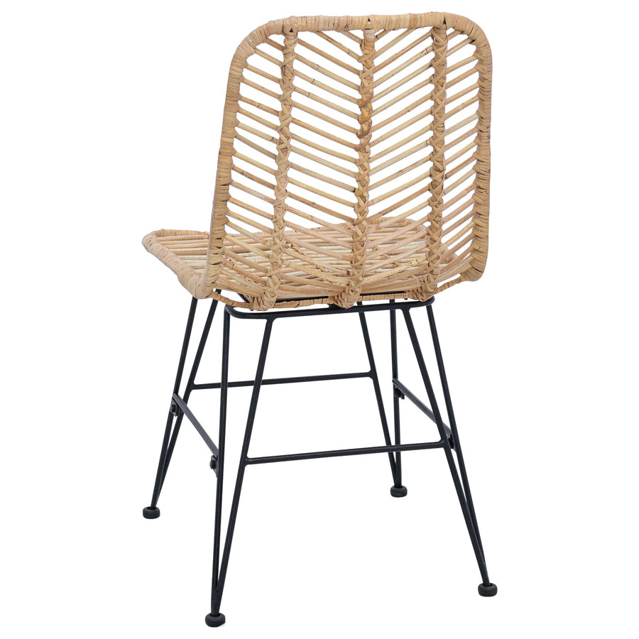 Eetkamerstoel 2 pcs Naturel 44,5 x 55 x 85 cm Riet en IJzer