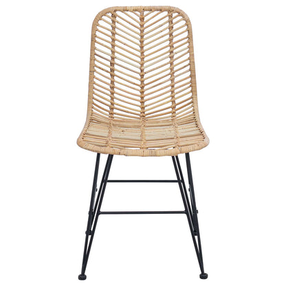 Eetkamerstoel 2 pcs Naturel 44,5 x 55 x 85 cm Riet en IJzer