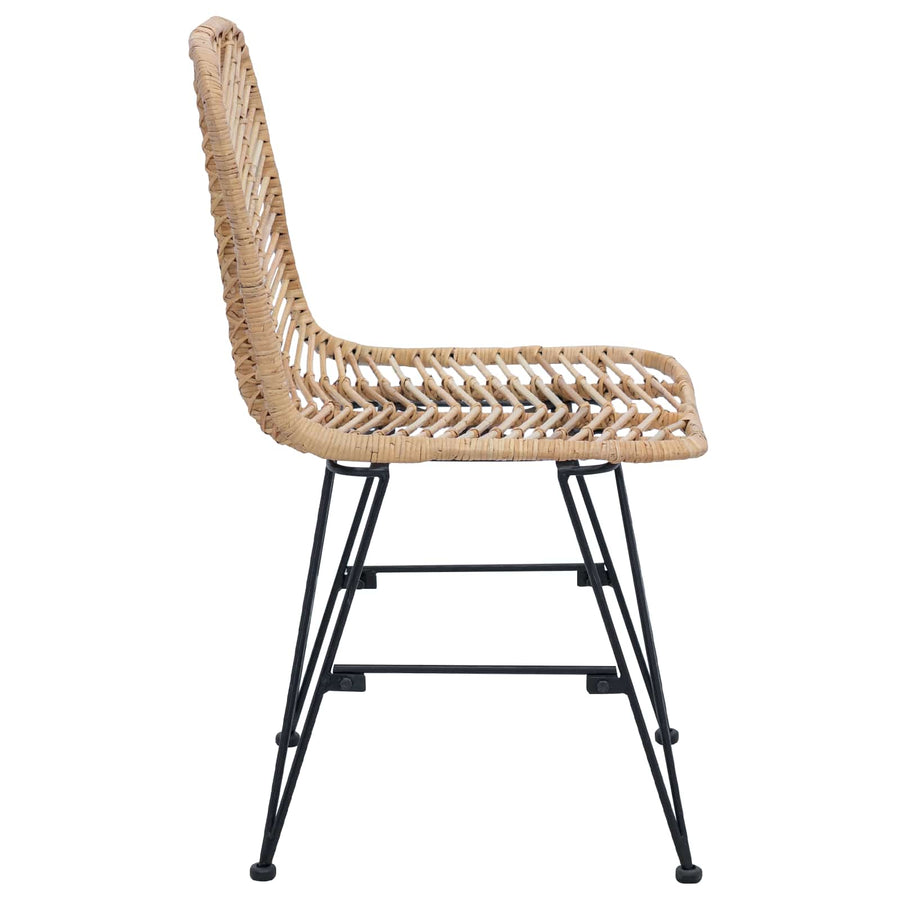 Eetkamerstoel 2 pcs Naturel 44,5 x 55 x 85 cm Riet en IJzer