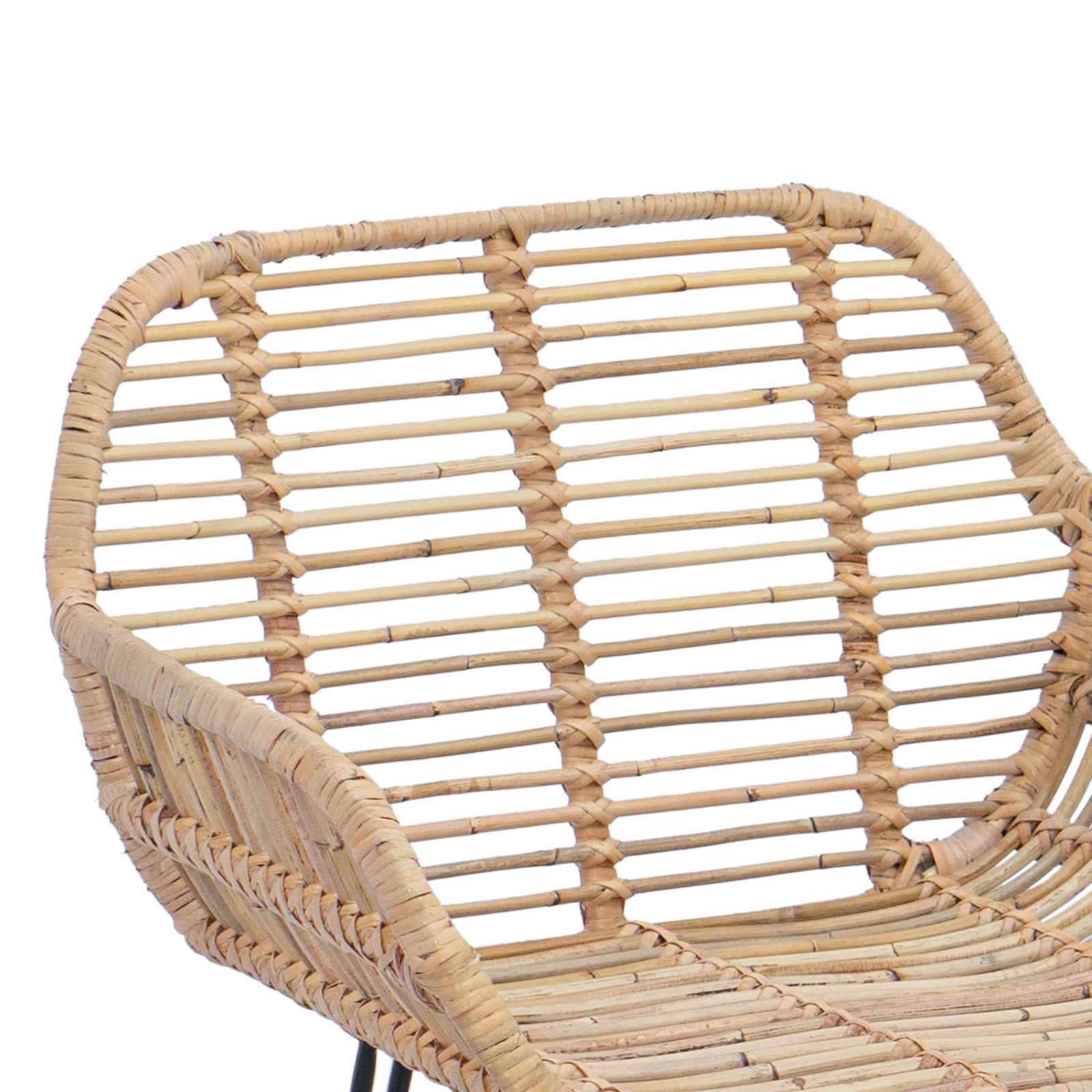 Barkruk 2 pcs Naturel 55 x 52 x 92 cm Riet en IJzer