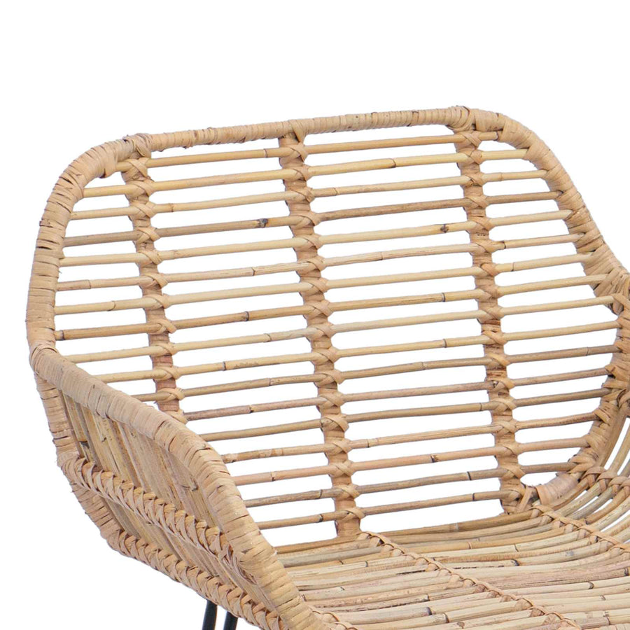 Barkruk 2 pcs Naturel 55 x 52 x 92 cm Riet en IJzer