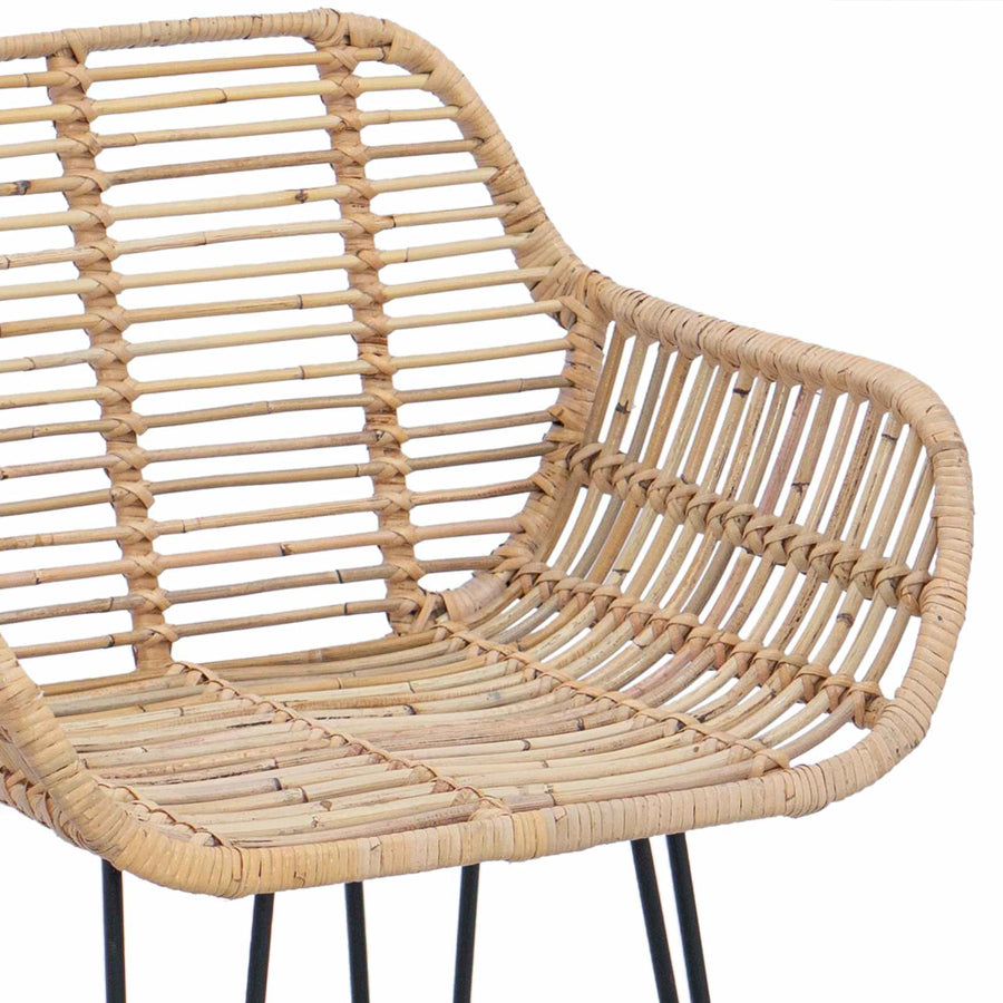Barkruk 2 pcs Naturel 55 x 52 x 92 cm Riet en IJzer