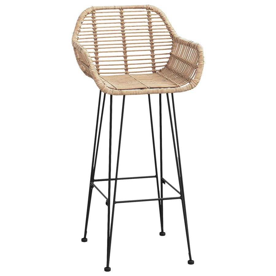 Barkruk 2 pcs Naturel 55 x 52 x 92 cm Riet en IJzer