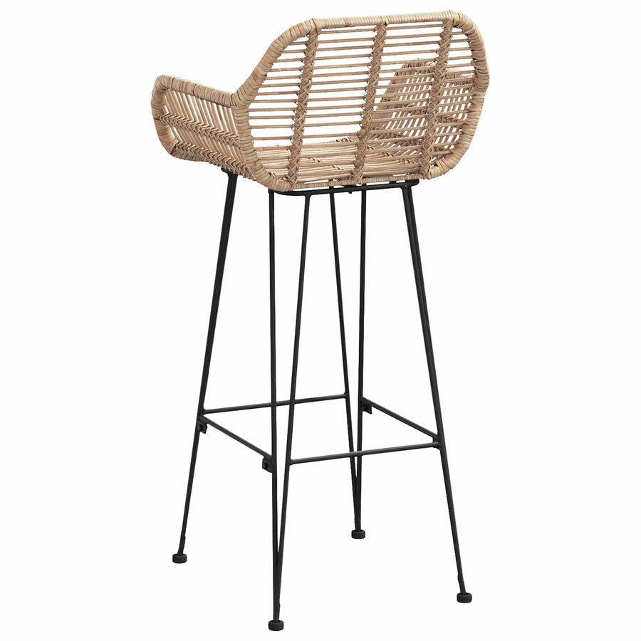 Barkruk 2 pcs Naturel 55 x 52 x 92 cm Riet en IJzer